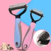 Pets Fur Knot Cutter Hair Removal Comb Double Sided Brush